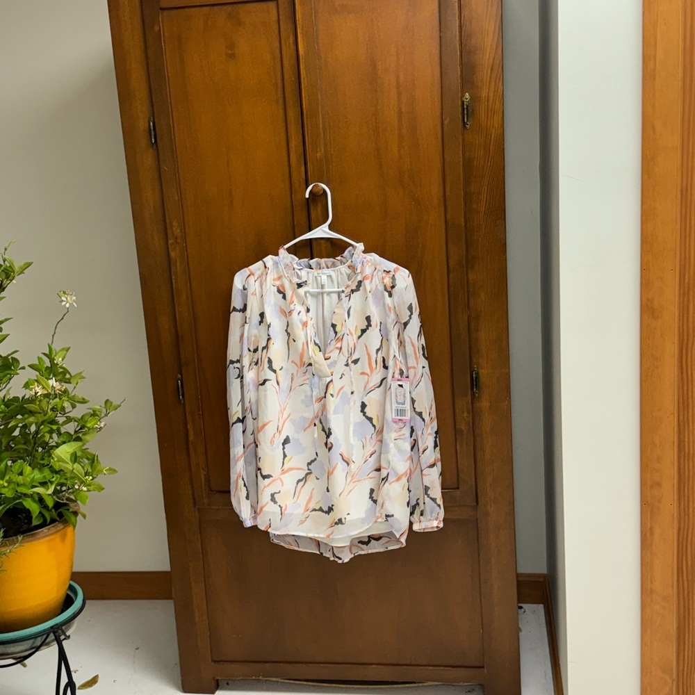 Joie porcelain print floral pleasant top blouse SM NEW $238 19-20in pit